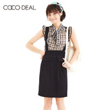 COCO DEALl日系女装格子纯色背带连体裙两件套34515026