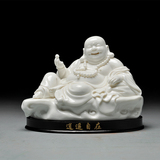 德化白瓷陶瓷器工艺弥勒佛像摆件创意笑佛/逍遥自在陶瓷佛像 包邮