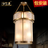 沙尔克新中式全铜入户门厅吊灯餐厅灯书房纯铜灯具中国风古典灯饰