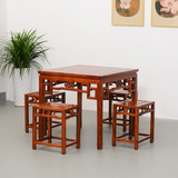 桌椅组合实木八仙桌餐桌 中式实木80仿古小方桌八仙桌 明清古典整