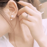 Twinstyle925银日韩国气质百搭天然珍珠耳钉女耳环甜美个性饰品潮
