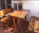 特价实木碳化户外田园企业店铺庭院花园饭店餐桌椅配套自由组合