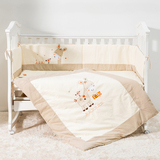 婴儿床上用品套件全棉 幼小宝宝床围被子纯棉七件套外贸婴儿床品