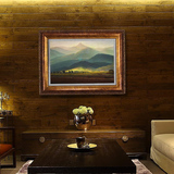 欧式实木框客厅装饰画风景挂画沙发背景墙玄关装饰画大卫巨人山