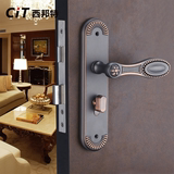 豪华美式门锁黑色仿古铜室内卧室实木房门锁 通用型家用执手锁具