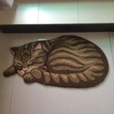 新款可爱睡猫地毯 儿童卧室地垫 楼梯垫 防滑垫 飘窗垫 猫 地毯