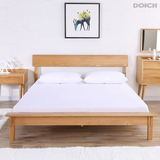 道奇家具 白橡木床 日式卧室家具 1.5 1.8米全实木床 婚床双人床