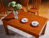 全实木餐桌椅组合4人6人1.35米海棠色茶色长方形简约环保橡木饭桌