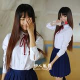 日系学生装水手服校服套装jk制服毕业学院风夏季班服长袖白衬衫女