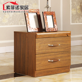 实木木质床头柜 现代乌金木色床边柜 中式简约抽屉储物柜卧室家具