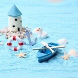 苔藓微景观地中海小船太阳伞救生圈木船瞄漂流瓶diy创意摆件天鹅