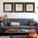 简约客厅装饰画 沙发背景墙挂壁画浮雕3D立体三联无框画灵之约定