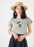昆虫白-日单合作款 可爱米老鼠印花棉质宽松短袖T恤 3色