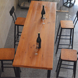 脚桌子 吧台桌椅酒吧台实木 复古咖啡桌 休闲饮料桌特价美式高