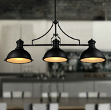 北欧美式复古桌球灯具乡村创意个性工业风黑尼斯三头loft餐厅吊灯