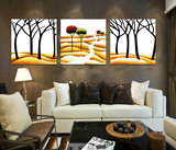 客厅装饰画 现代卧室壁画餐厅无框画框抽象树木挂画沙发背景墙画