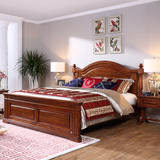 美式经典全实木双人大床 美式乡村大床2/2.2米 高档全实木双人床