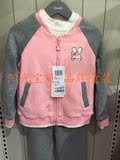 安奈儿童装正品2015秋冬新款女童棒球服运动针织外套AG535532(429