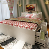 包邮现代1.8米高箱双人床1.2米1.5米单人床卧室抽屉收纳储物板床