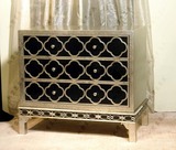欧式新古典环保实木卧室床头柜 设计师样板房黑色香槟床头柜定制
