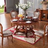 欧式实木圆餐桌 高档双层仿古美式餐桌 大户形圆桌 圆形餐桌1.8米