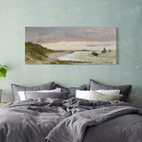 Monet莫奈《勒阿弗尔海岸》横版 法国风景简约装饰挂画画芯无框画