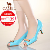 【热卖】Camel/骆驼女鞋 浅口蝴蝶结鱼嘴时尚舒适高跟女单鞋