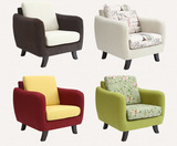 布艺单人沙发 双人欧式咖啡椅 简约现代小户型围椅卡座沙发包邮A