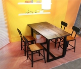欧式复古高脚酒吧桌椅组合 创意咖啡厅餐厅甜品店成套桌椅可定制