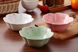 创意日式陶瓷碗餐具家用碗泡面碗沙拉碗水果碗樱花饭碗彩色碗大号