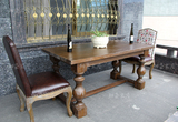 美式法式复古做旧实木餐桌客厅家具桌子 外贸欧式方桌 实木餐桌