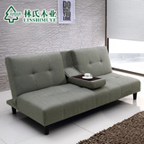 林氏木业多功能布艺沙发床 小户型单人折叠简易双人沙发家具H-SF3