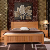 特价榉木床 全实木床1.5 1.8米双单人床成人床现代家具 婚床包邮