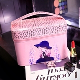 韩版可爱化妆包韩国大容量手提化妆箱小号带镜子迷你便携旅行包邮