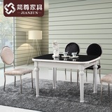 2015新款实木折叠餐桌伸缩欧式实木餐桌长方形可变形大圆桌