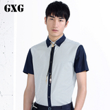 GXG特惠男士衬衫短袖2016新款纯棉衬衣青年夏季韩版修身42223353