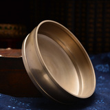 藏传佛教用品正宗尼泊尔纯铜光面修行曼扎曼达盘曼茶盘直径12.5cm