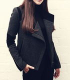 2014韩国秋冬新款女装毛呢外套修身显瘦短款外套羊毛呢短外套女装
