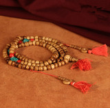 西藏上师加持牛骨佛珠 尼泊尔老牦牛骨佛珠手链藏式108颗念珠