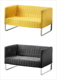 IKEA 宜家正品代购店  库帕双人沙发客厅布艺沙发,小户型 灰纯黄