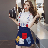 2016春夏装新款韩范时尚女装复古裙子两件套连衣裙套装韩国代购潮