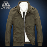 AFS JEEP秋季薄款休闲夹克男装外套吉普大码宽松立领开衫jacket
