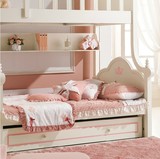 地中海高低床子母床儿童床上下双层实木床公主床儿童床女孩粉色床