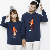 情侣装卫衣秋装新款2015韩国版男女套头卡通卫衣外套长袖