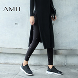 Amii[极简主义]2016秋女新款印花修身大码薄款外穿打底裤11672961