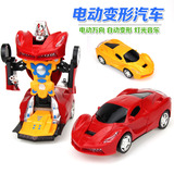 电动变形变身金刚玩具4大黄蜂汽车机器人 男孩玩具车自动变形跑车