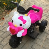 粉色KT猫摩托车小孩宝宝电动三轮车儿童玩具车特价童车带音乐闪灯