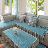 小清新布艺组合沙发垫坐垫简约田园实木飘窗垫沙发巾沙发套罩子