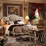 实木床法式双人1.8米床纯手工雕刻欧式布艺软靠床时尚大床公主床