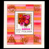 外国邮票 波兰1978年新邮 美国青年运动30周年 花卉邮票小型张新